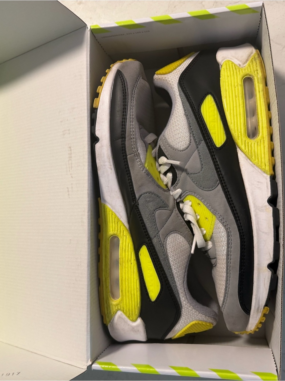 Nike Kids Grey and Yellow Athletic Sneakers